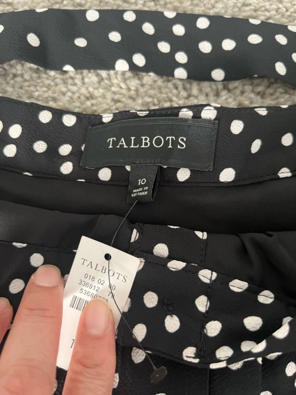 Talbots Black and White Polka Dot Skirt